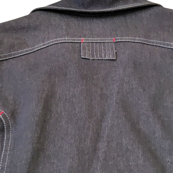 Stylish Women's Denim Jacket with Red Zippers - Picture 8 of 11